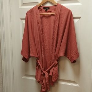Forever21 M Short Open Kimono Top with Tie